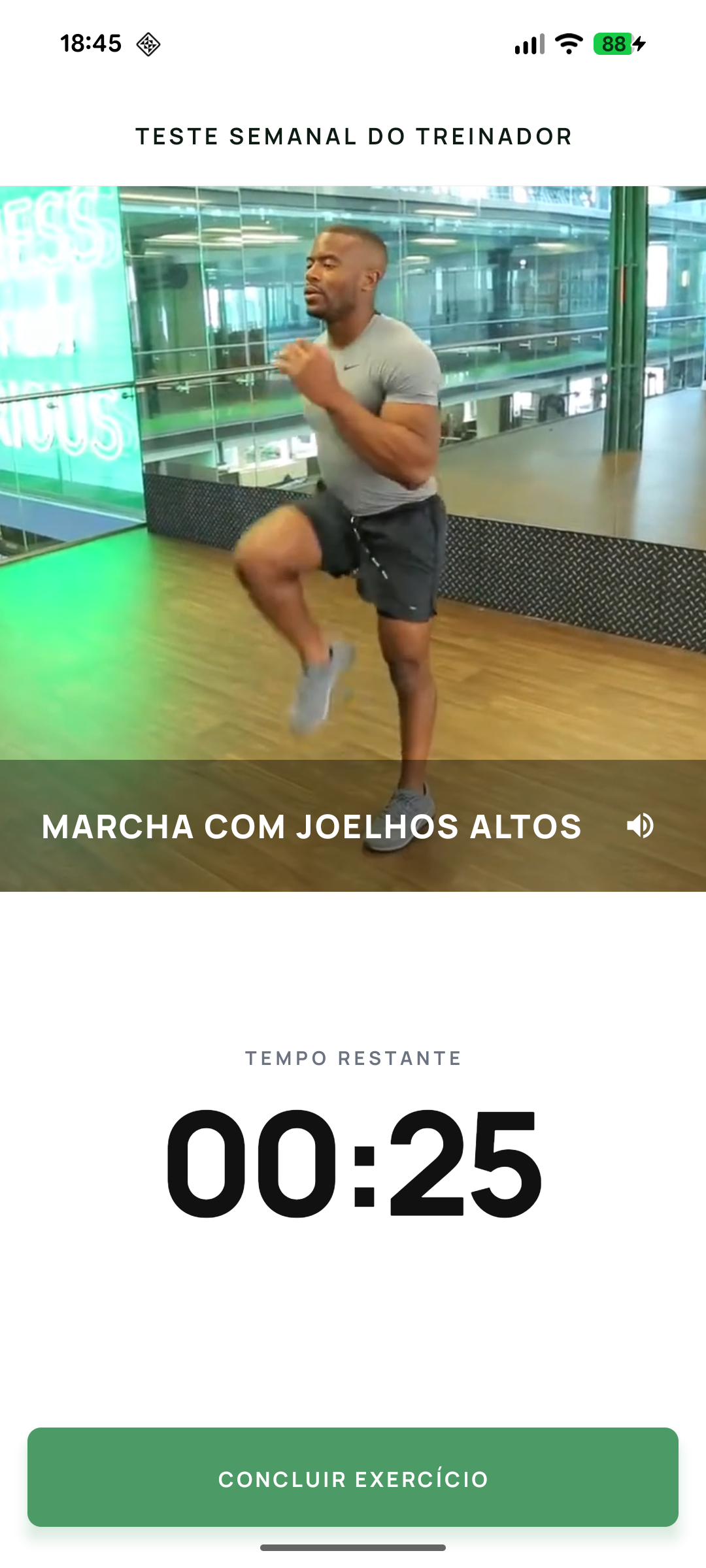 Guided exercise timer in the Personal Trainer app